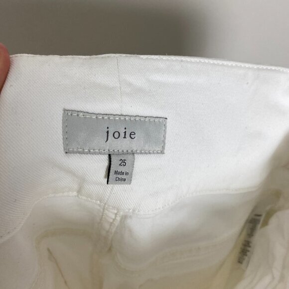 Joie Laurelle High Rise Ankle Button Fly White Denim Jeans Womens 25 Ankle Crop - Picture 5 of 7